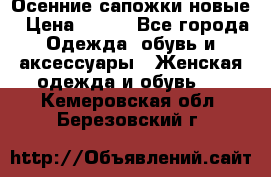 Осенние сапожки новые › Цена ­ 600 - Все города Одежда, обувь и аксессуары » Женская одежда и обувь   . Кемеровская обл.,Березовский г.